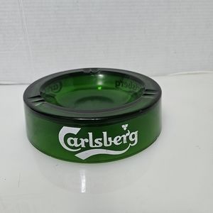 Vintage Green Glass Carlsberg Beer ashtray